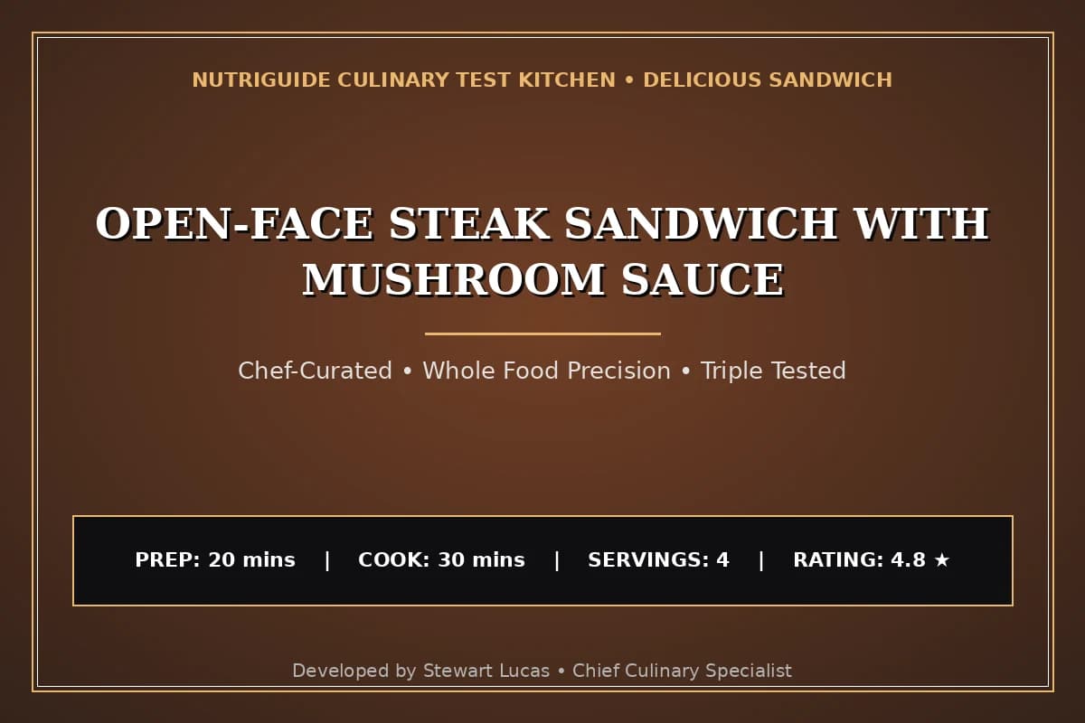 Open-Face Steak Sandwich With Mushroom Sauce