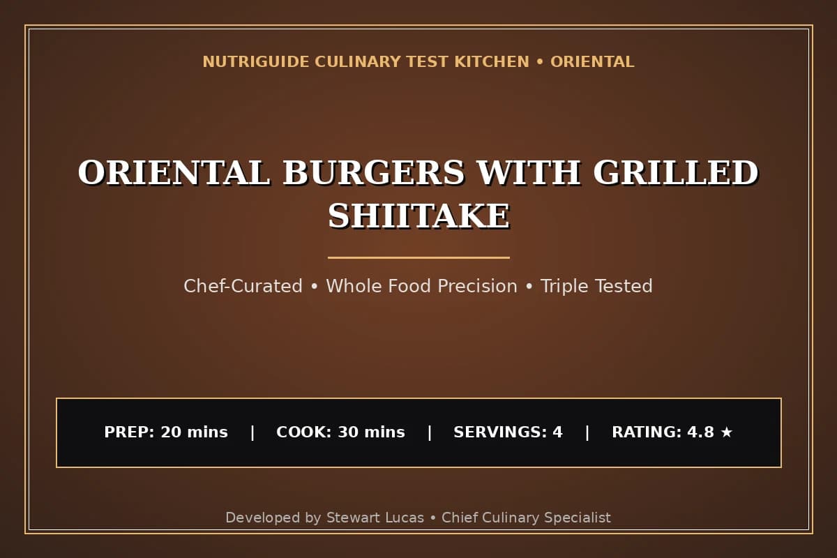 Oriental Burgers With Grilled Shiitake