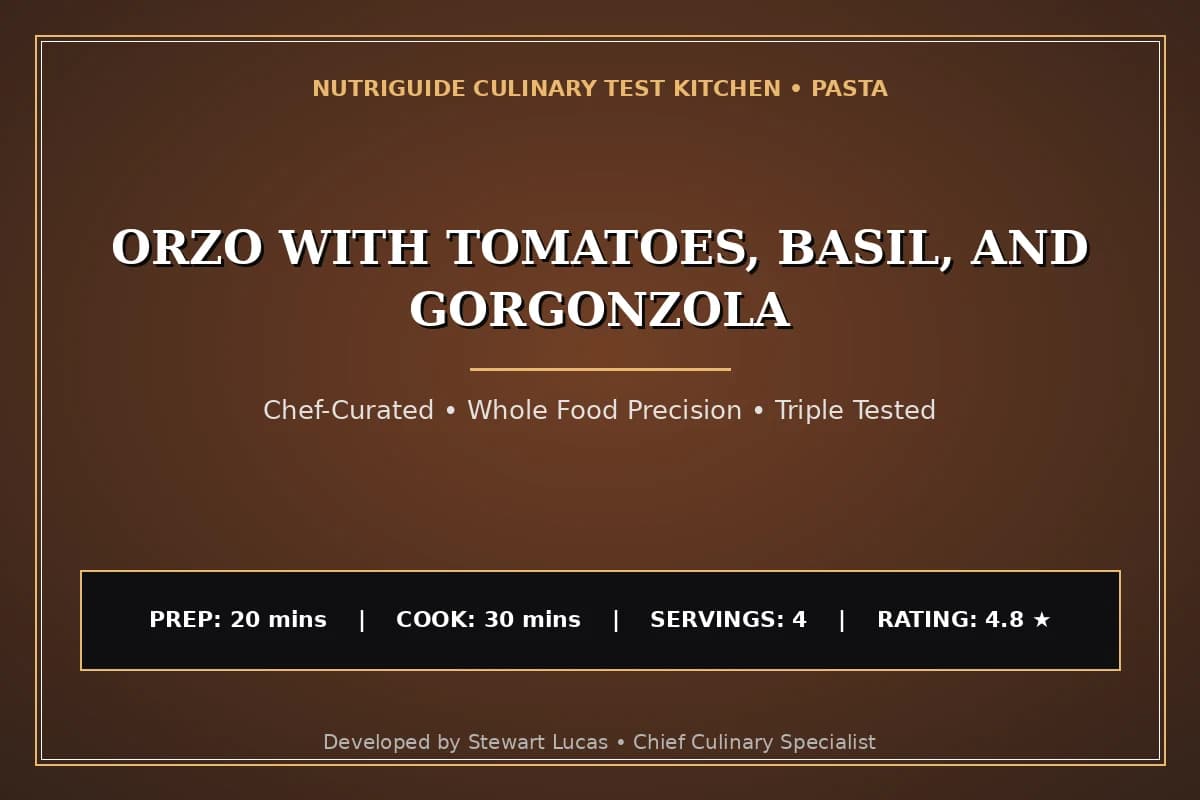 Orzo With Tomatoes, Basil, And Gorgonzola