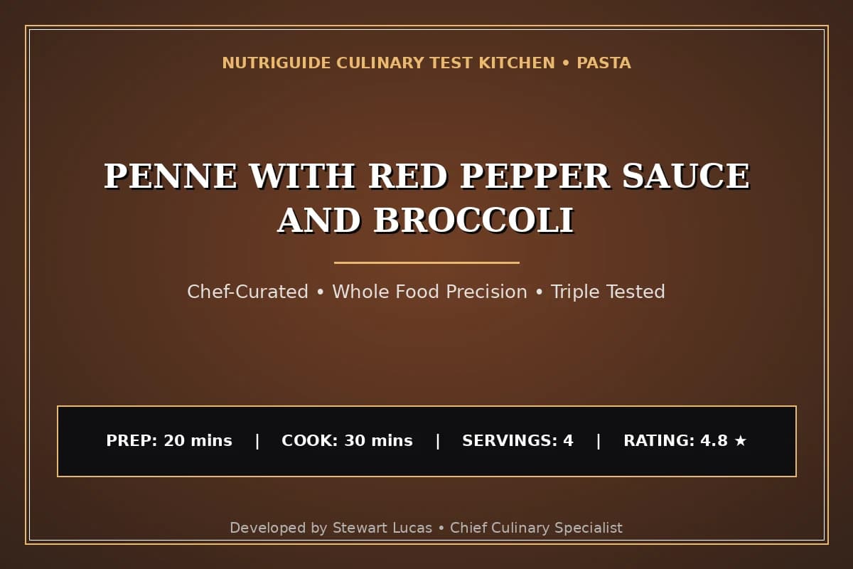 Penne With Red Pepper Sauce And Broccoli