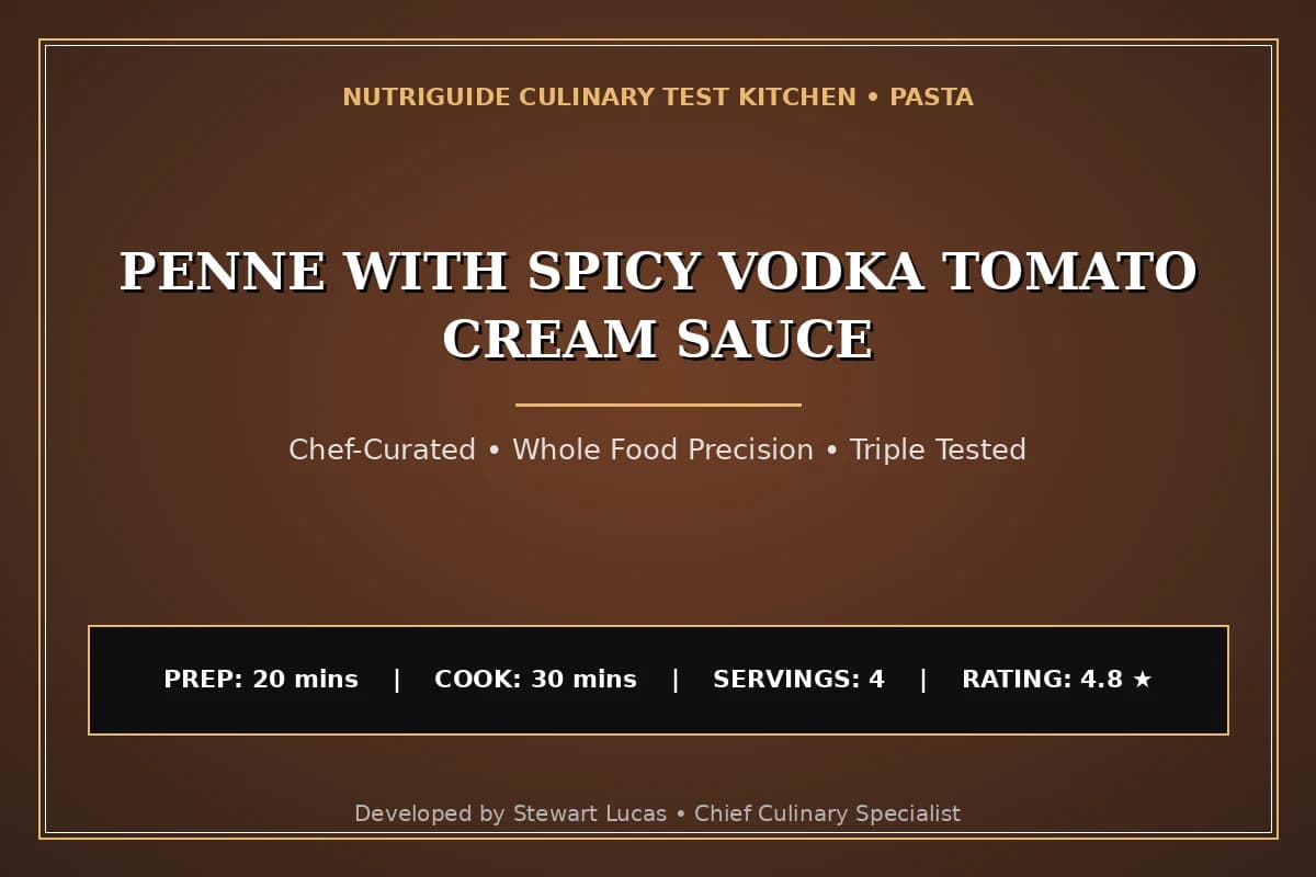 Penne With Spicy Vodka Tomato Cream Sauce