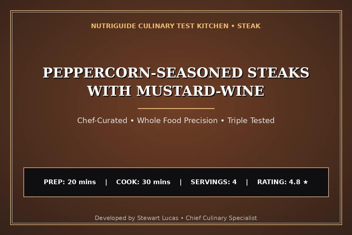 Peppercorn-Seasoned Steaks With Mustard-Wine