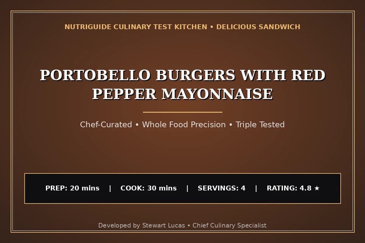 Portobello Burgers With Red Pepper Mayonnaise