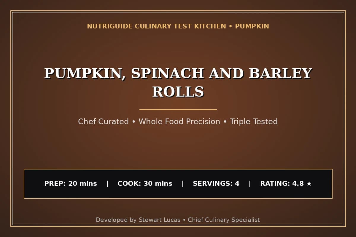 Pumpkin, Spinach And Barley Rolls