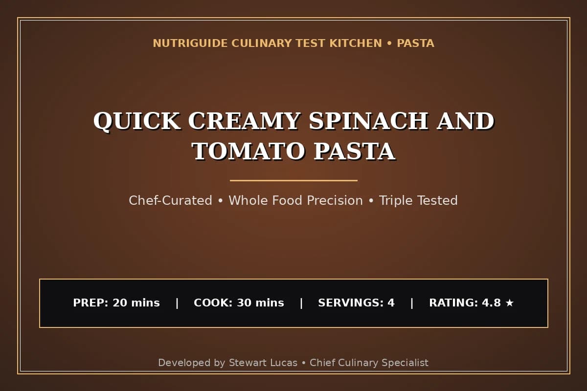 Quick Creamy Spinach And Tomato Pasta