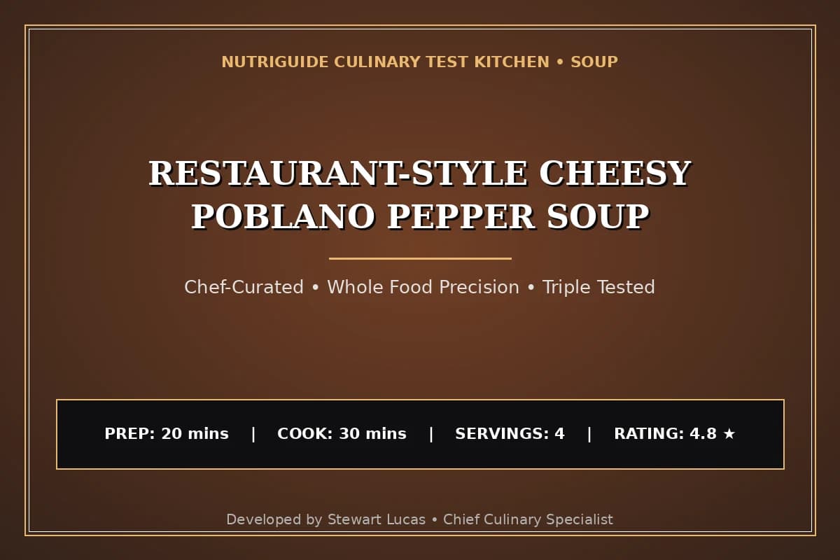 Restaurant-Style Cheesy Poblano Pepper Soup