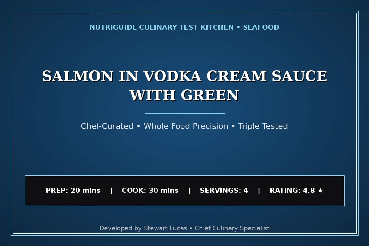 Salmon In Vodka Cream Sauce With Green