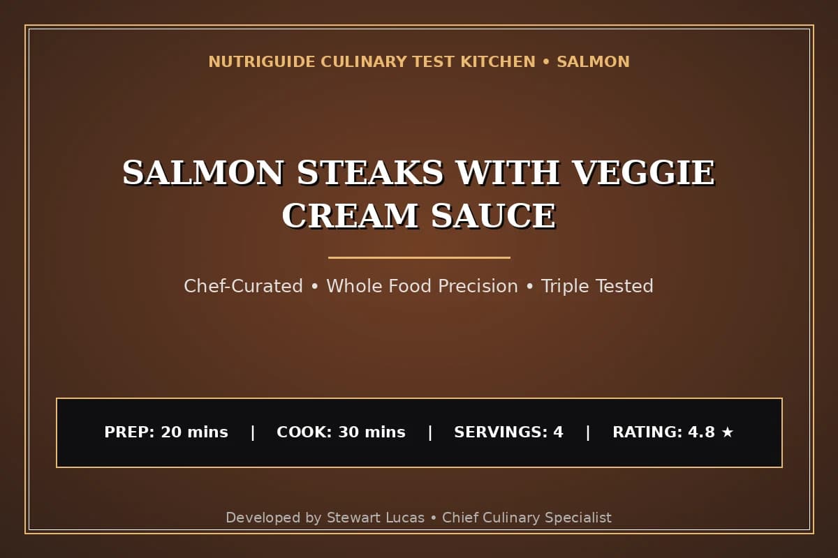 Salmon Steaks With Veggie Cream Sauce