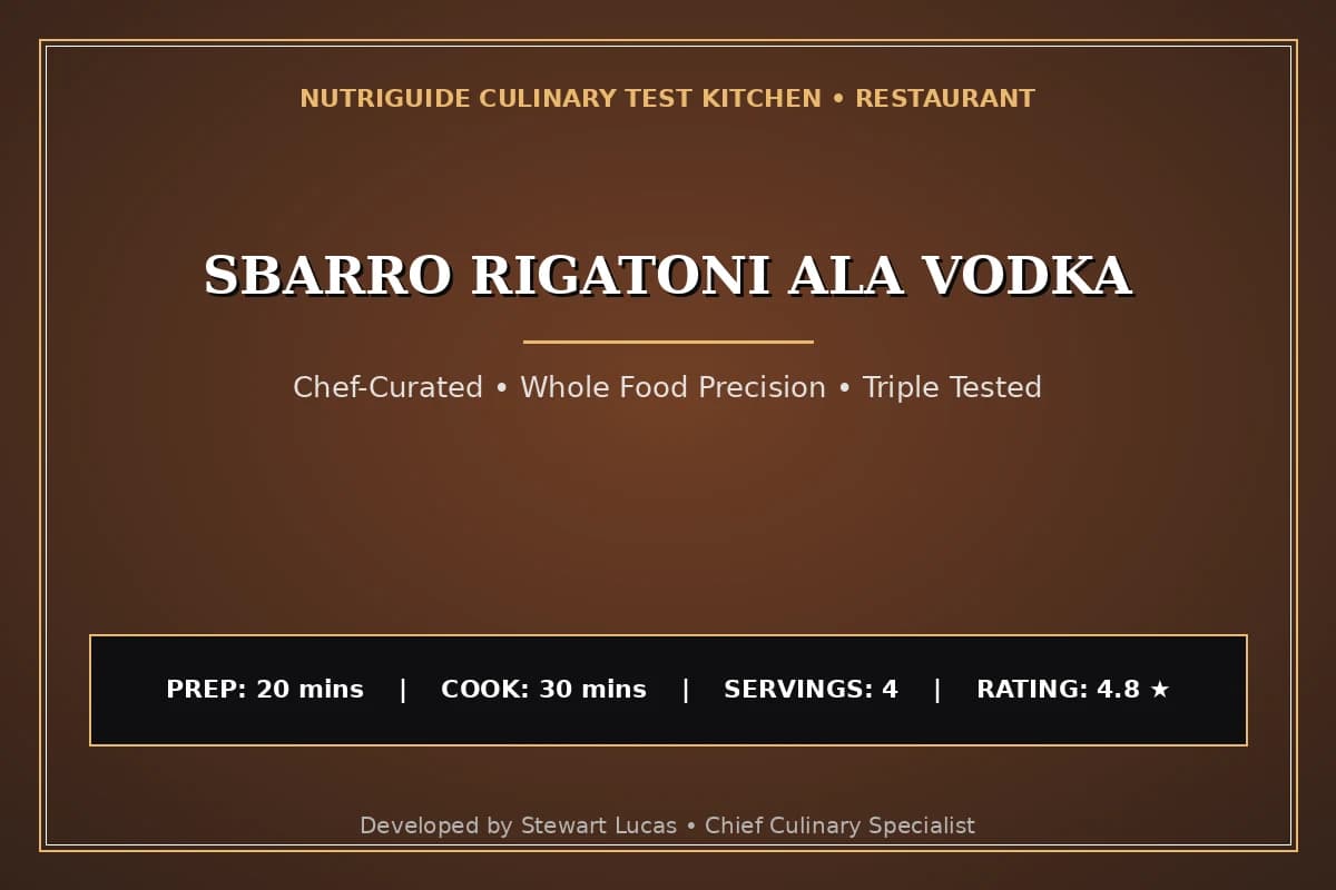 Sbarro Rigatoni Ala Vodka