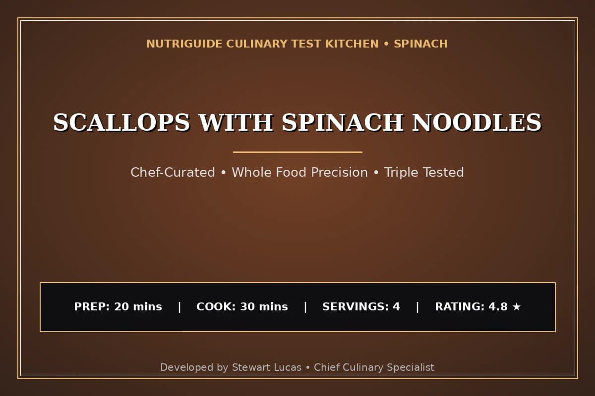 Scallops With Spinach Noodles