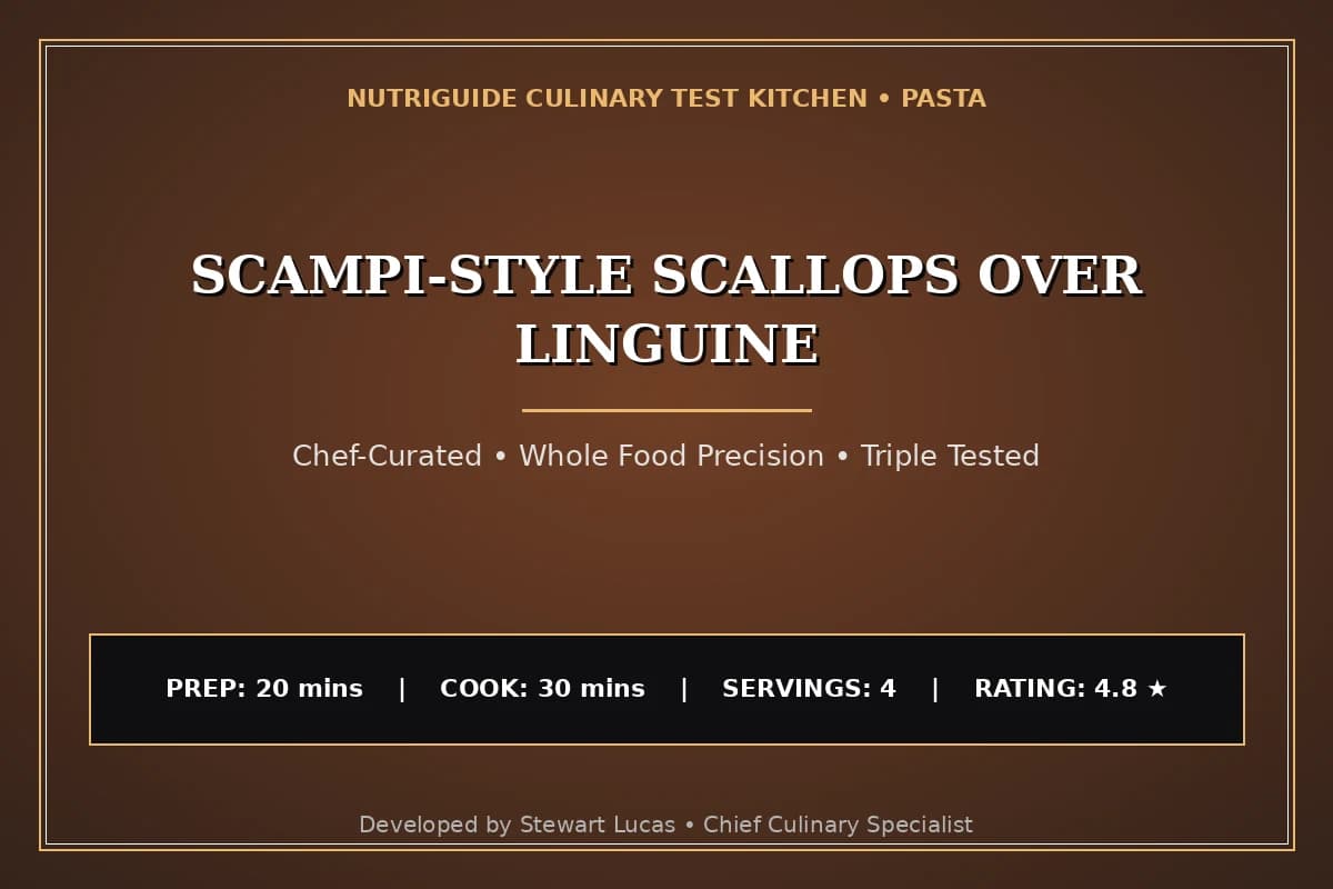 Scampi-Style Scallops Over Linguine