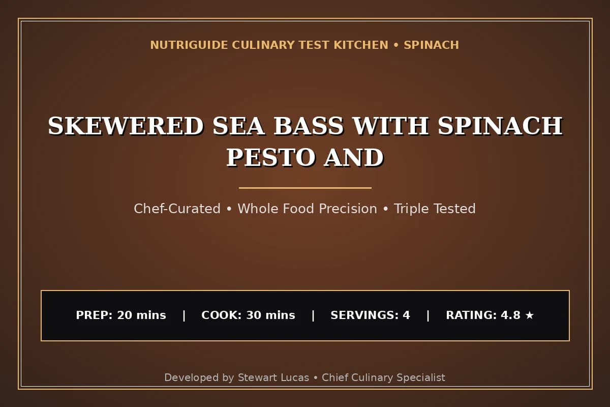 Skewered Sea Bass With Spinach Pesto And