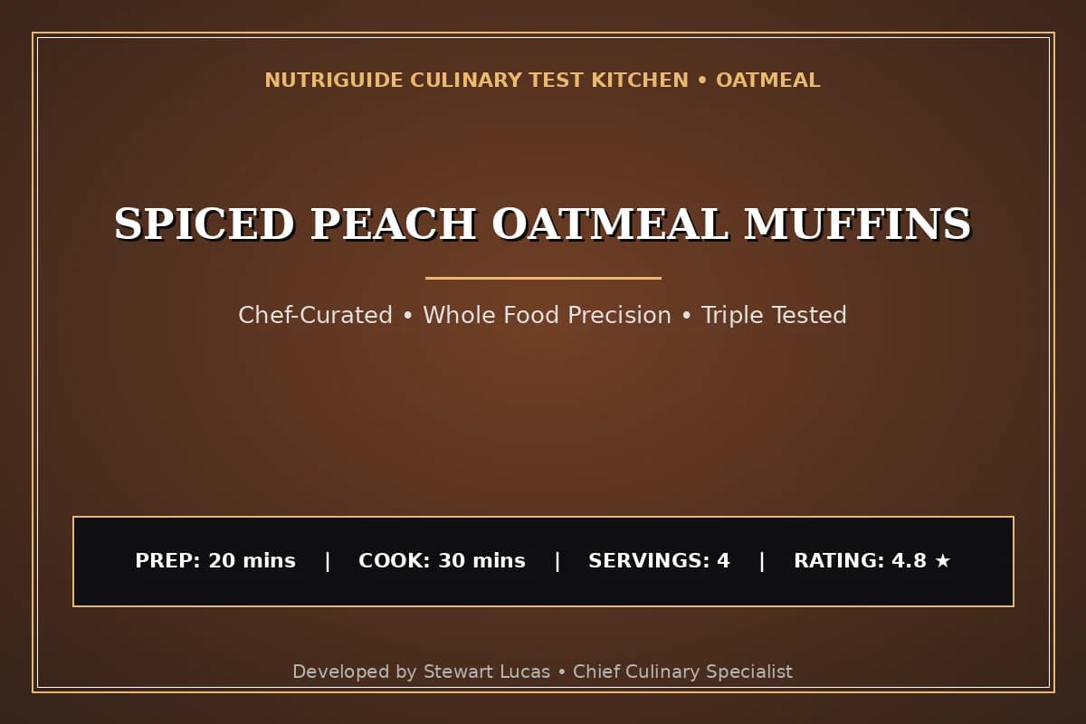 Spiced Peach Oatmeal Muffins