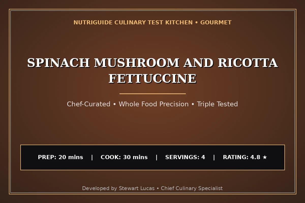 Spinach Mushroom And Ricotta Fettuccine