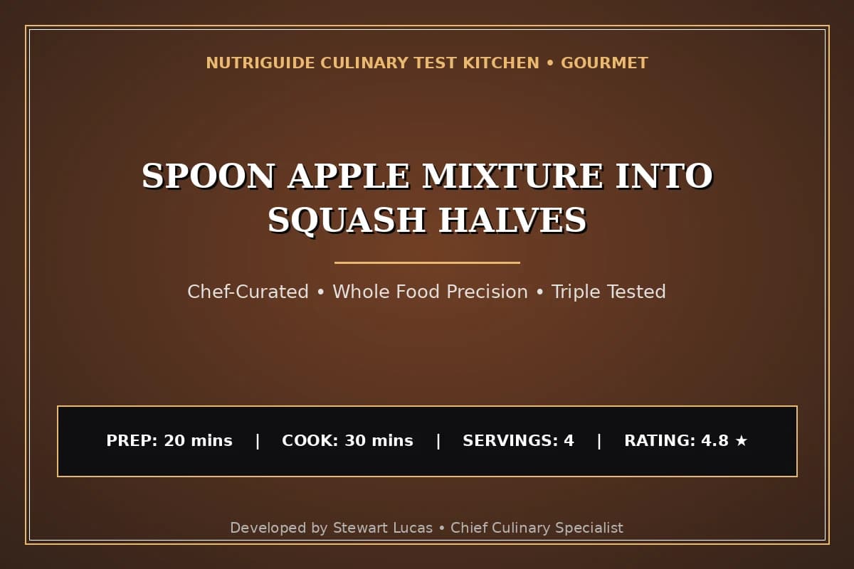 Spoon Apple Mixture Into Squash Halves
