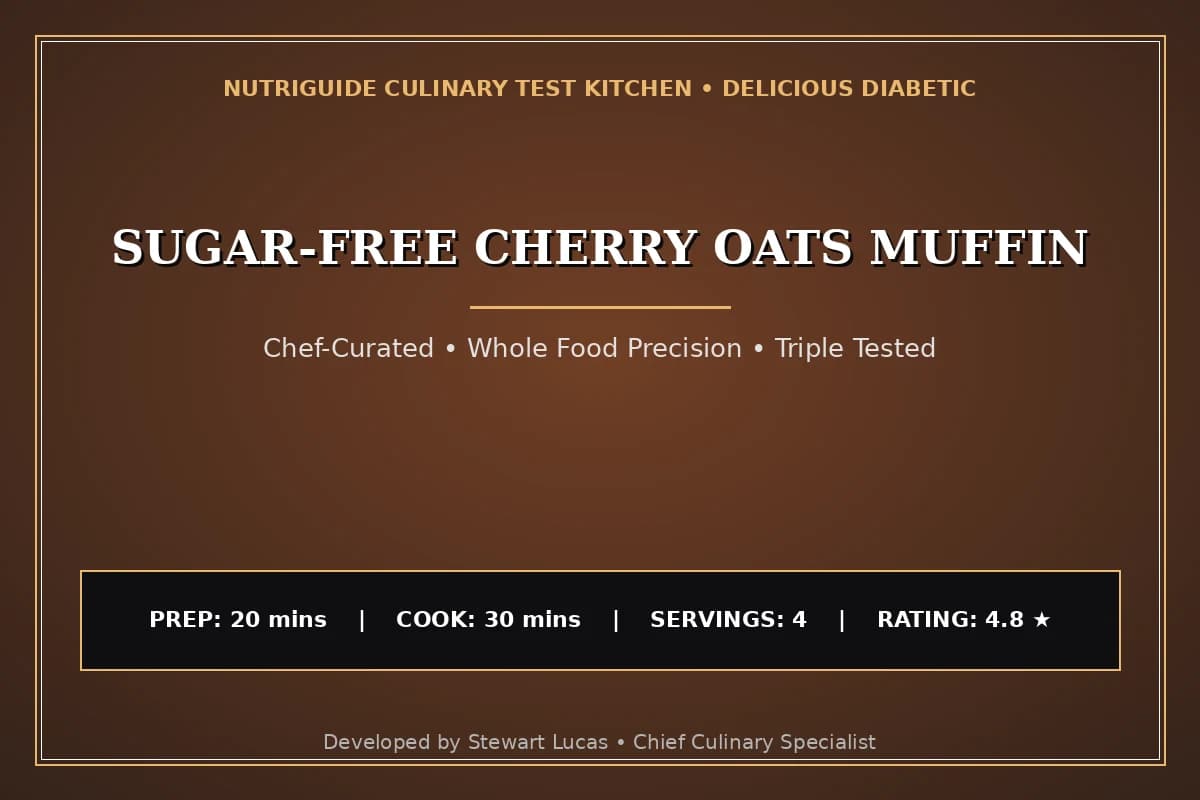 Sugar-Free Cherry Oats Muffin
