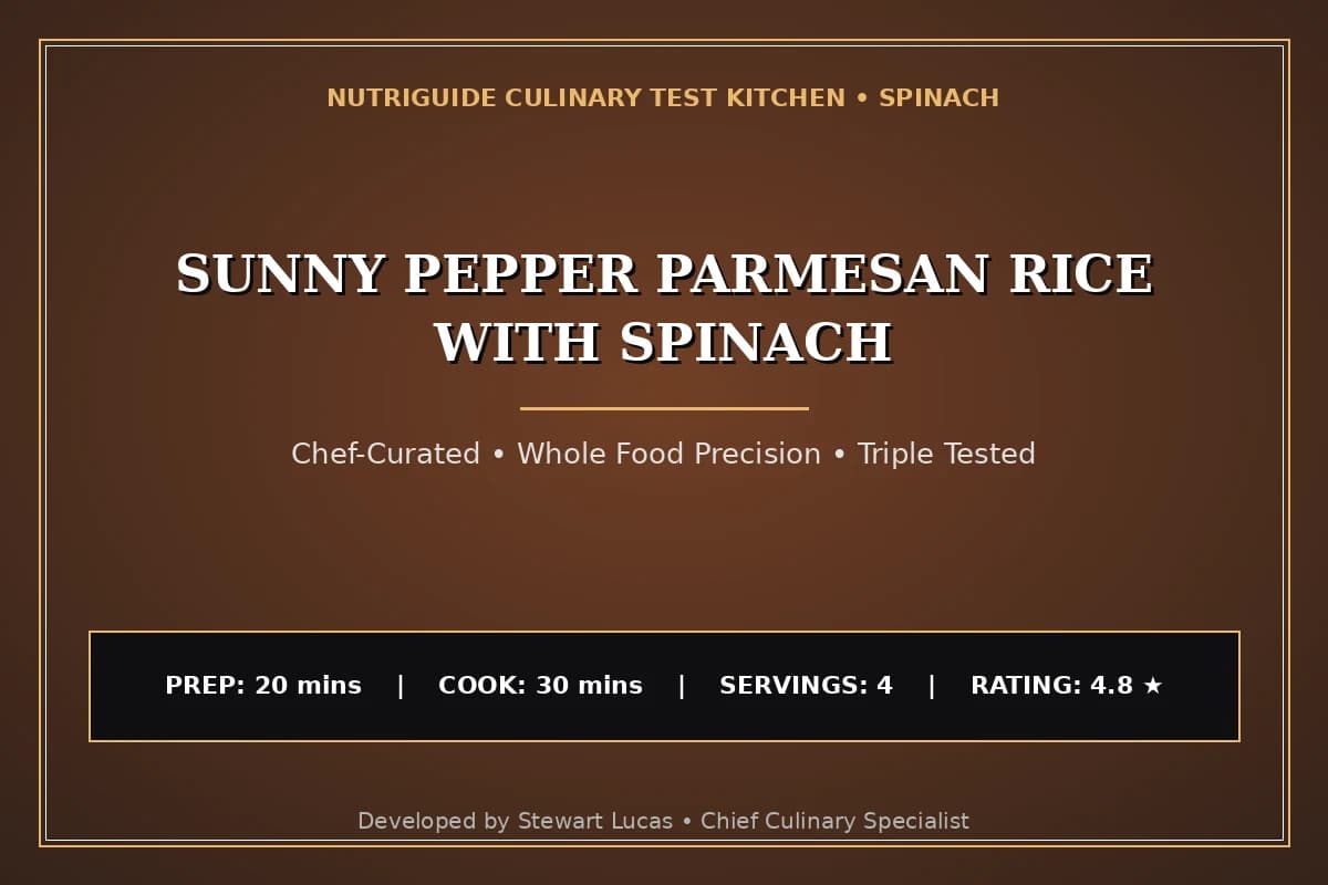 Sunny Pepper Parmesan Rice With Spinach