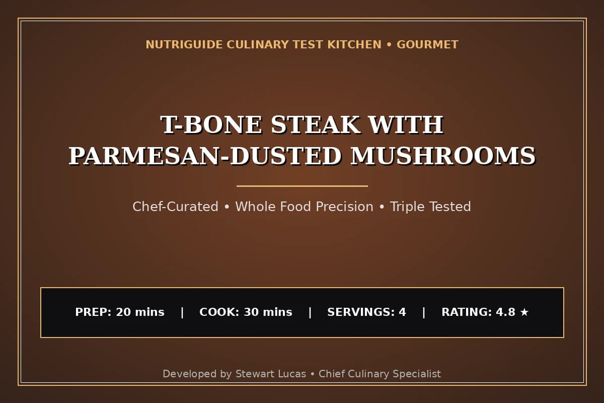 T-Bone Steak With Parmesan-Dusted Mushrooms