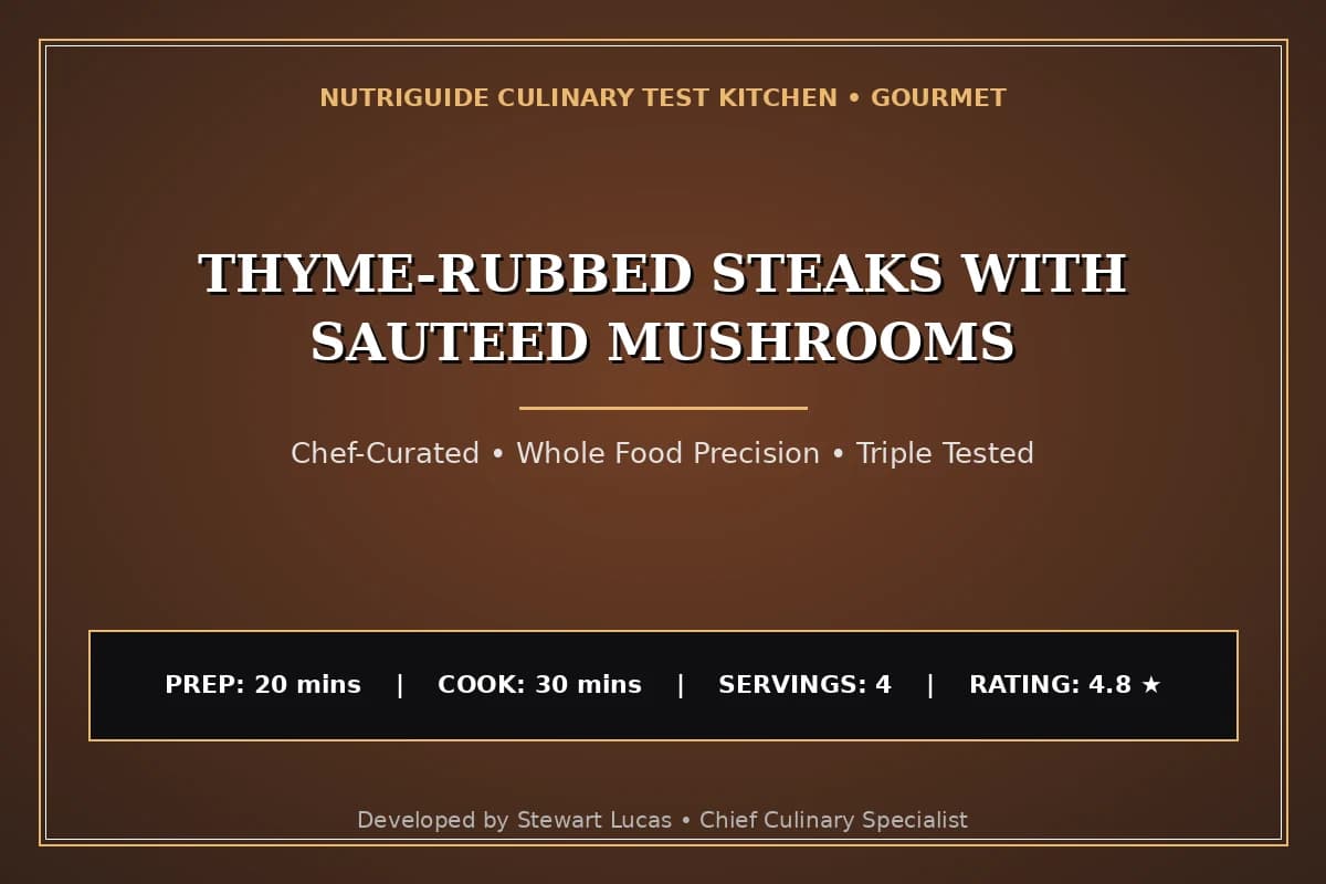 Thyme-Rubbed Steaks With Sauteed Mushrooms