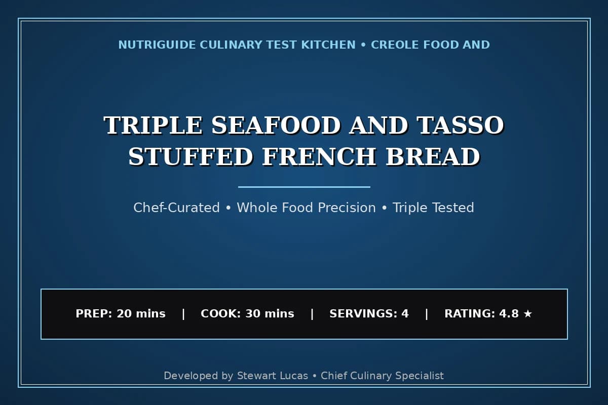 Triple Seafood And Tasso Stuffed French Bread