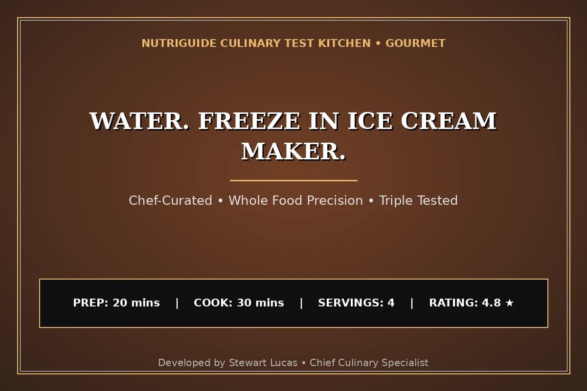 Water. Freeze In Ice Cream Maker.