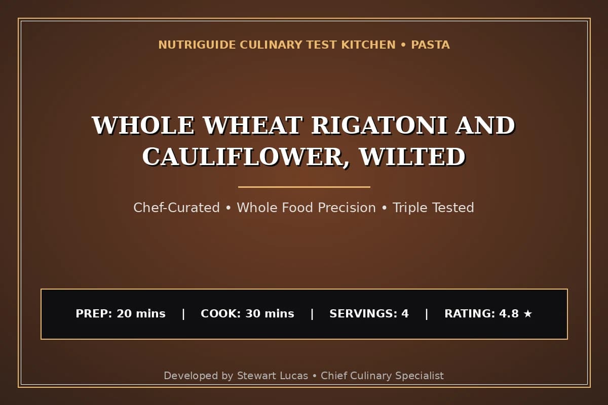 Whole Wheat Rigatoni And Cauliflower, Wilted