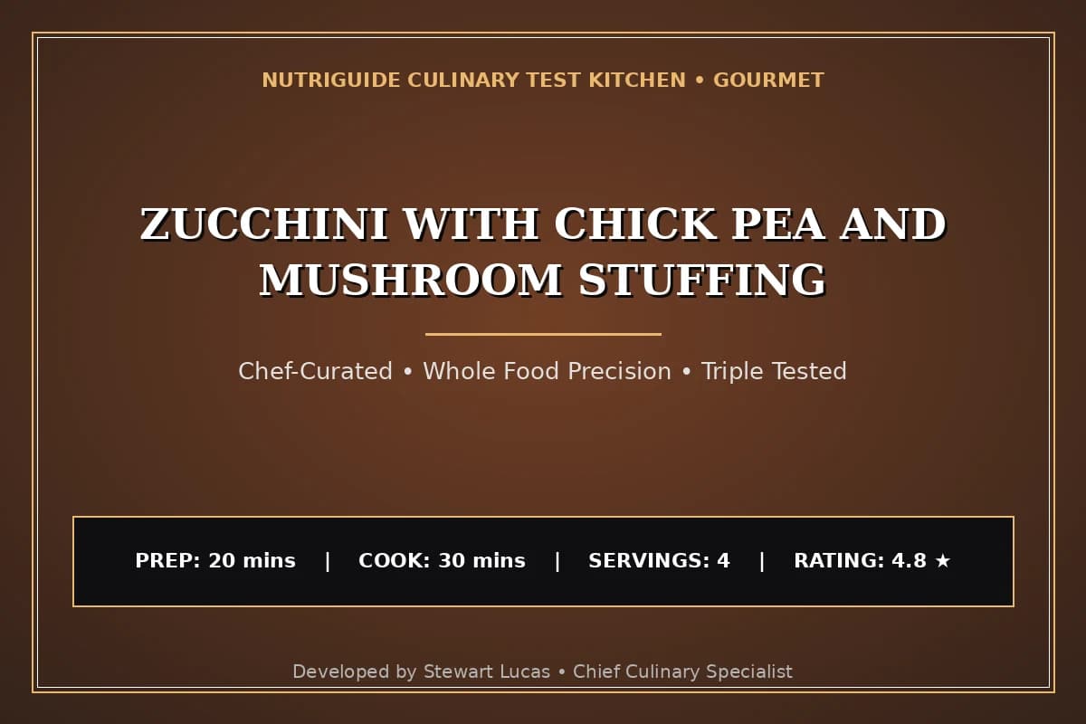 Zucchini With Chick Pea And Mushroom Stuffing