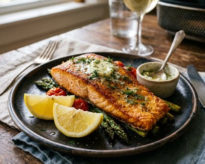 Air Fryer Salmon (Crispy Skin & Juicy Flaky Fillets Masterclass)