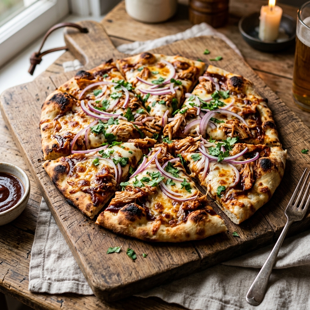 BBQ Chicken Flatbread (Artisanal Red Onion & Cilantro Masterclass)