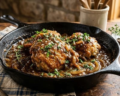 Southern Smothered Chicken with Onion Gravy