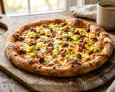 Sausage and Cheddar Breakfast Pizza