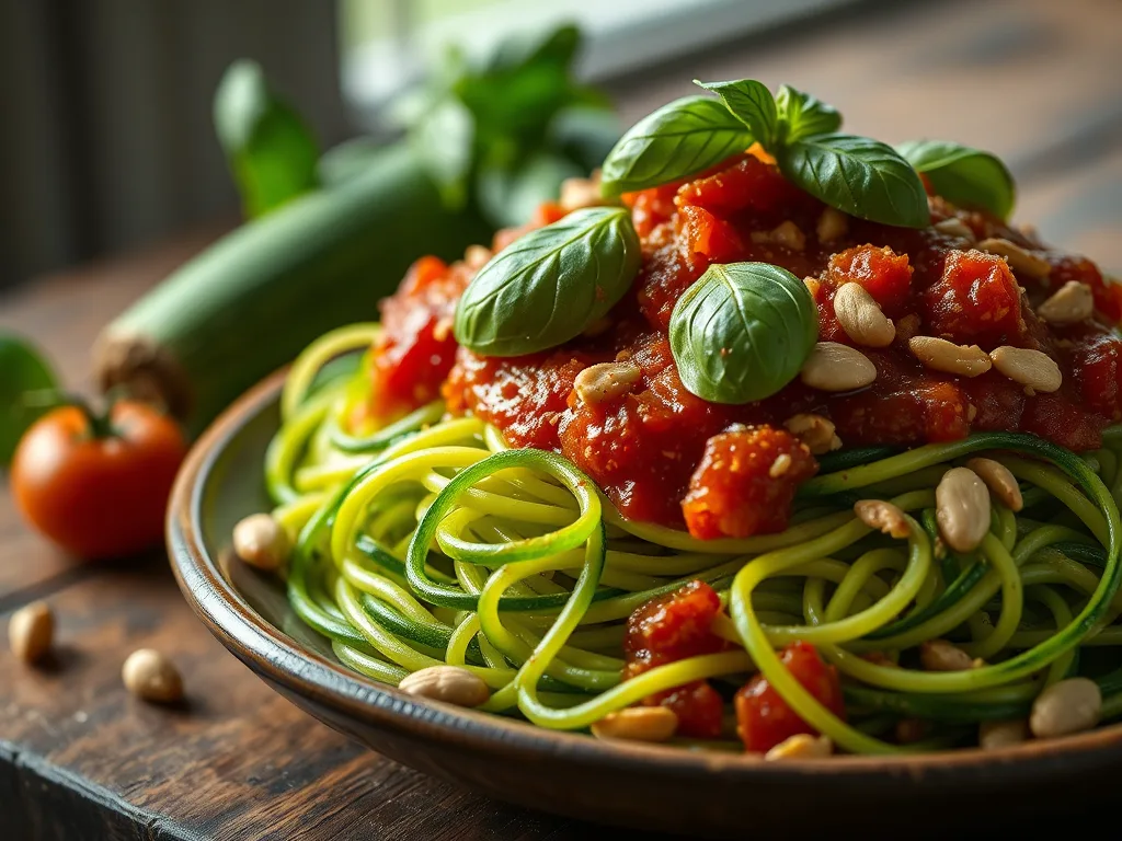 authentic Zucchini Noodles with Slow-Simmered Marinara