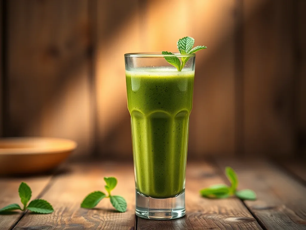 The Emerald Glow: authentic Spinach & Almond Milk Smoothie