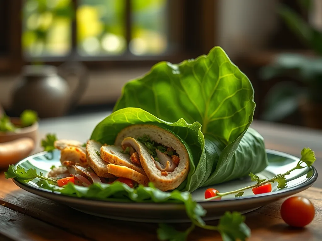 The Emerald Harvest: Artisan Turkey & Avocado Collard Wraps