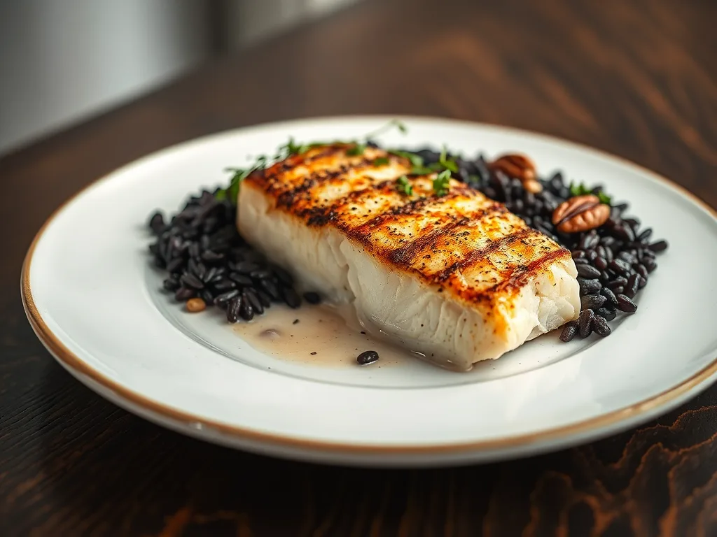 Pan-Seared Cod with authentic Wild Rice Pilaf