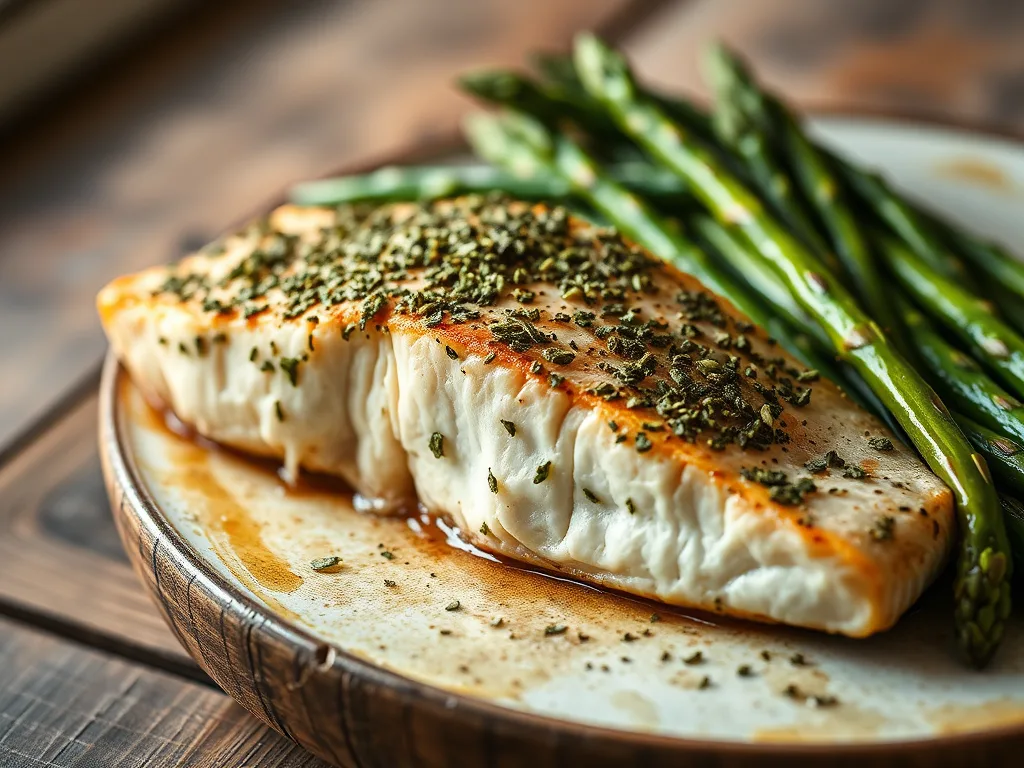 authentic Herb-Crusted Wild Salmon with Blistered Asparagus