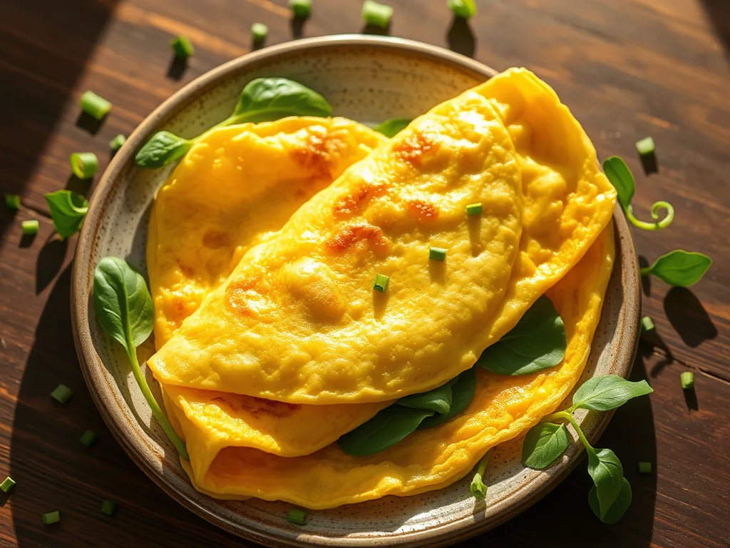 The Golden Fold: Artisan Spinach & Garden Veggie Omelet