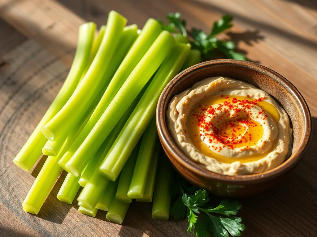 authentic Celery & Hummus: The Ultimate Crisp Reset