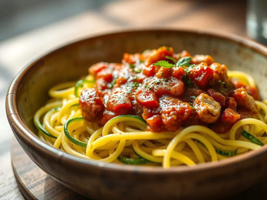 Zucchini Noodles with Turkey Marinara: An authentic Light Supper