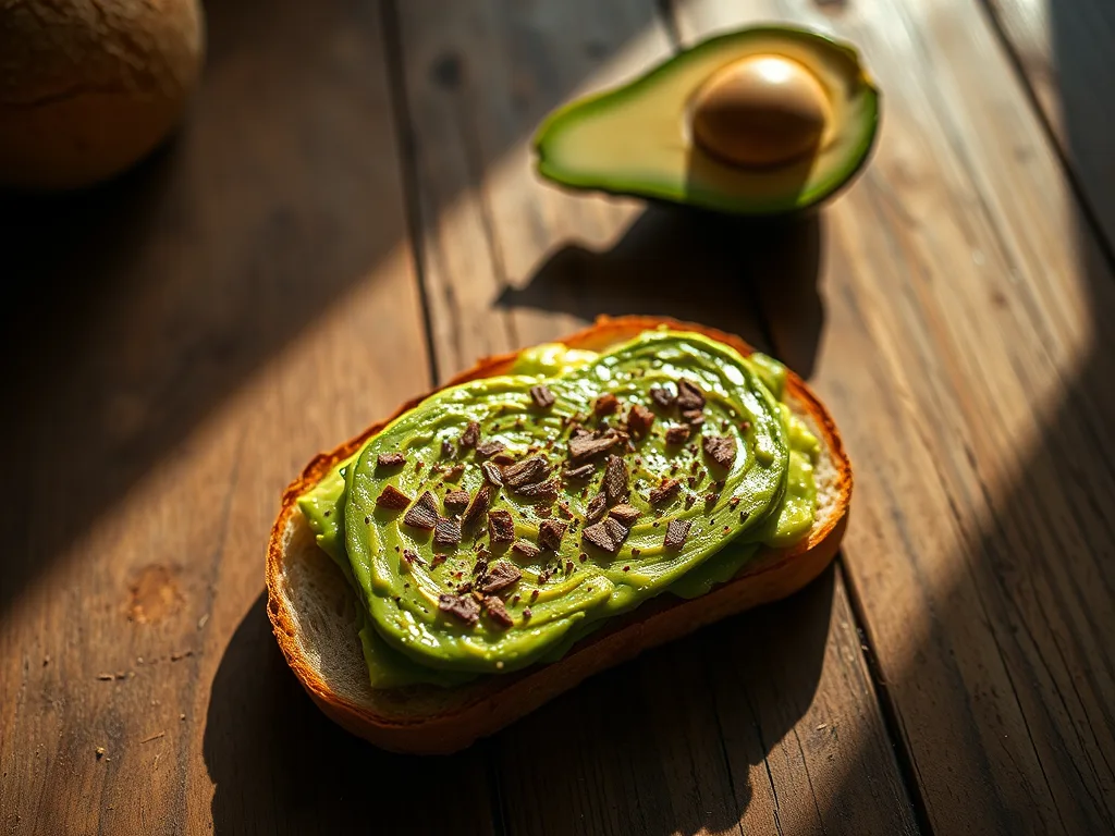 The Golden Hour Avocado Smash on crusty sourdough