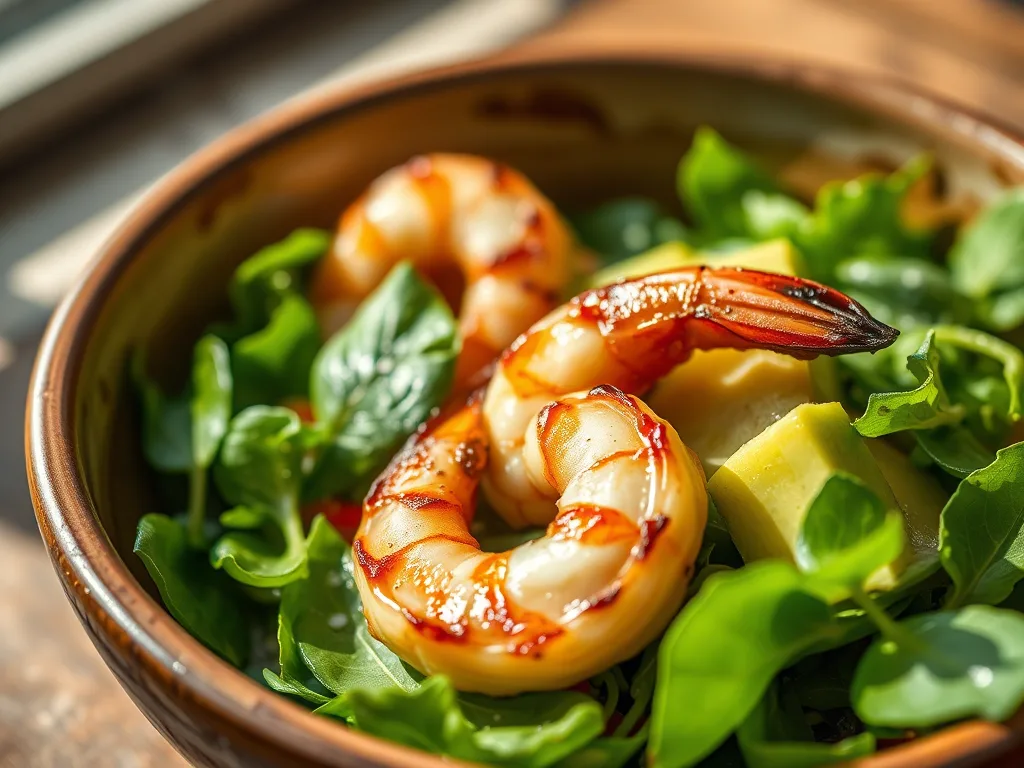 Sun-Kissed Grilled Shrimp and Avocado Salad