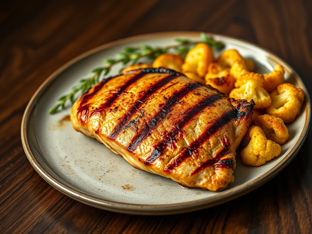 Sun-Kissed Grilled Chicken with Roasted Cauliflower Florets