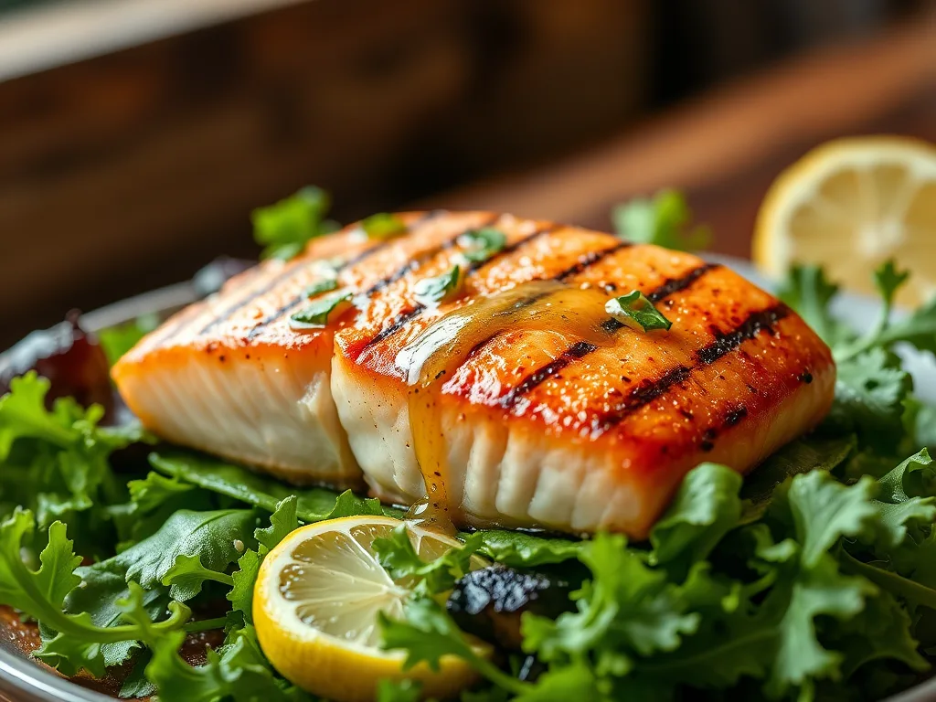 Sun-Kissed Grilled Salmon Salad with Zesty Lemon Vinaigrette