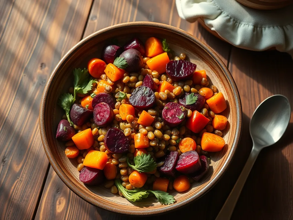 Warm Lentil and Roasted Root Salad: A Harvest Masterpiece