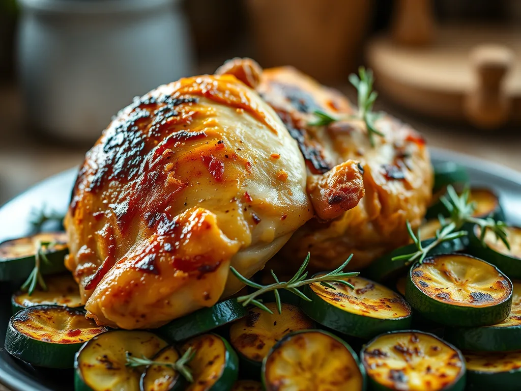 Golden Herb-Roasted Chicken Thighs with Summer Zucchini