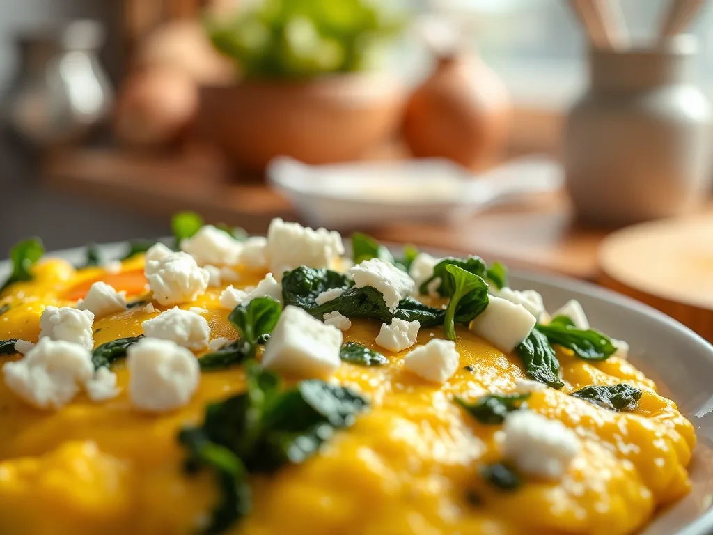 Sun-Drenched Spinach and Feta Scramble: An authentic Morning Ritual