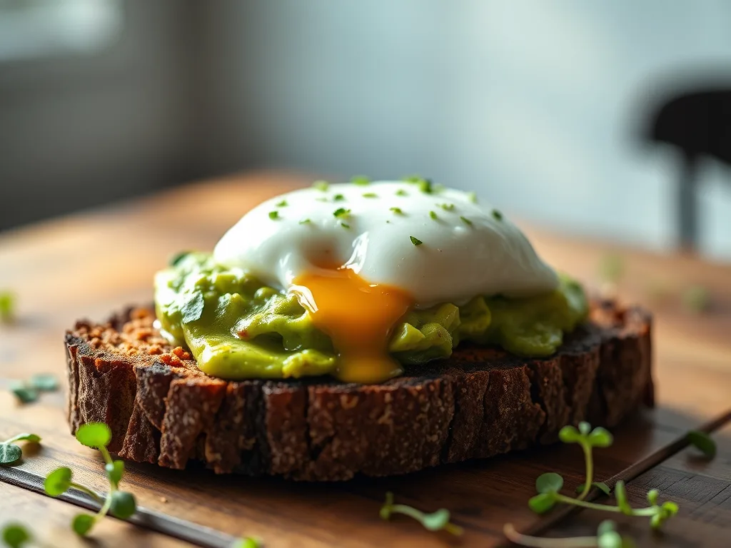 The Golden Hour Poached Egg & Avocado Rye Toast