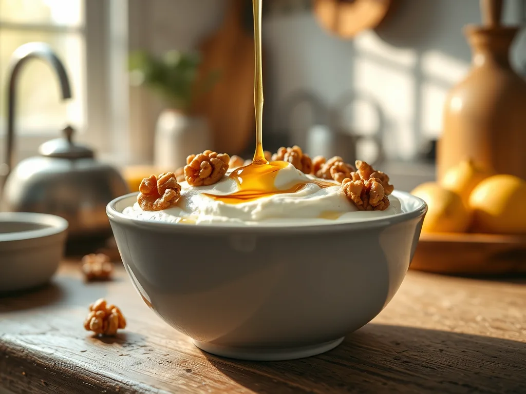 The Golden Orchard Bowl: authentic Greek Yogurt with Honey & Walnuts