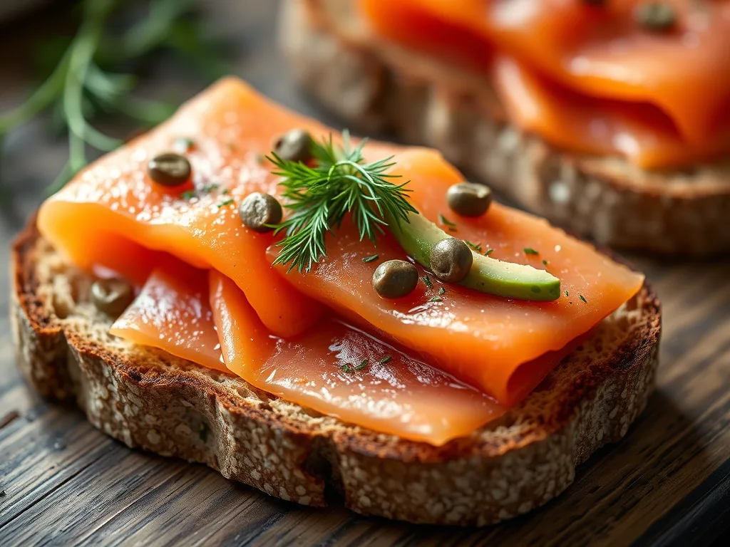 authentic Smoked Salmon & Avocado Whole-Grain Toast