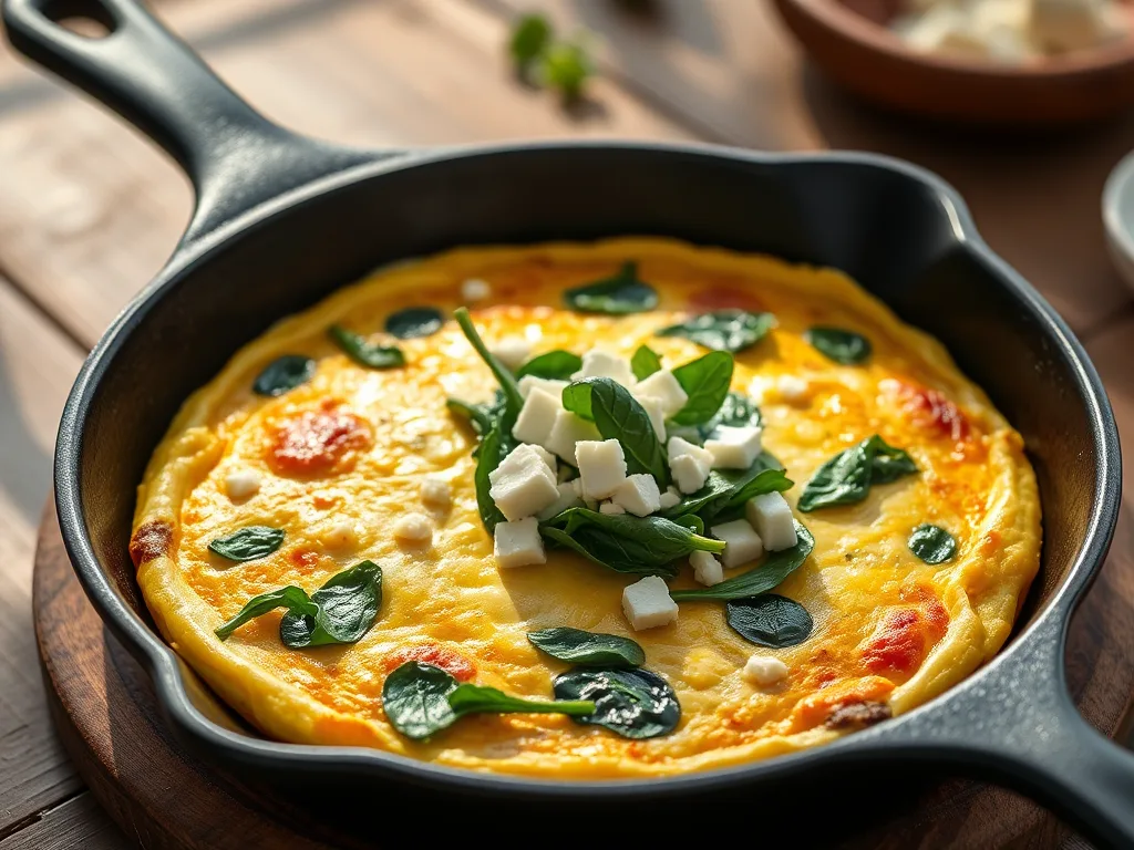 Sun-Kissed Spinach and Feta Egg White Frittata